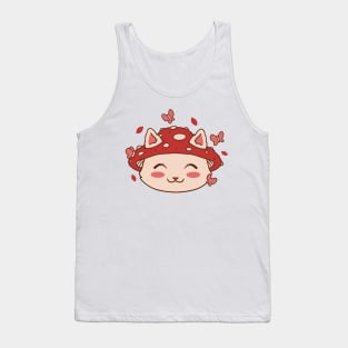 Cute Mushroom Cat Tank Top